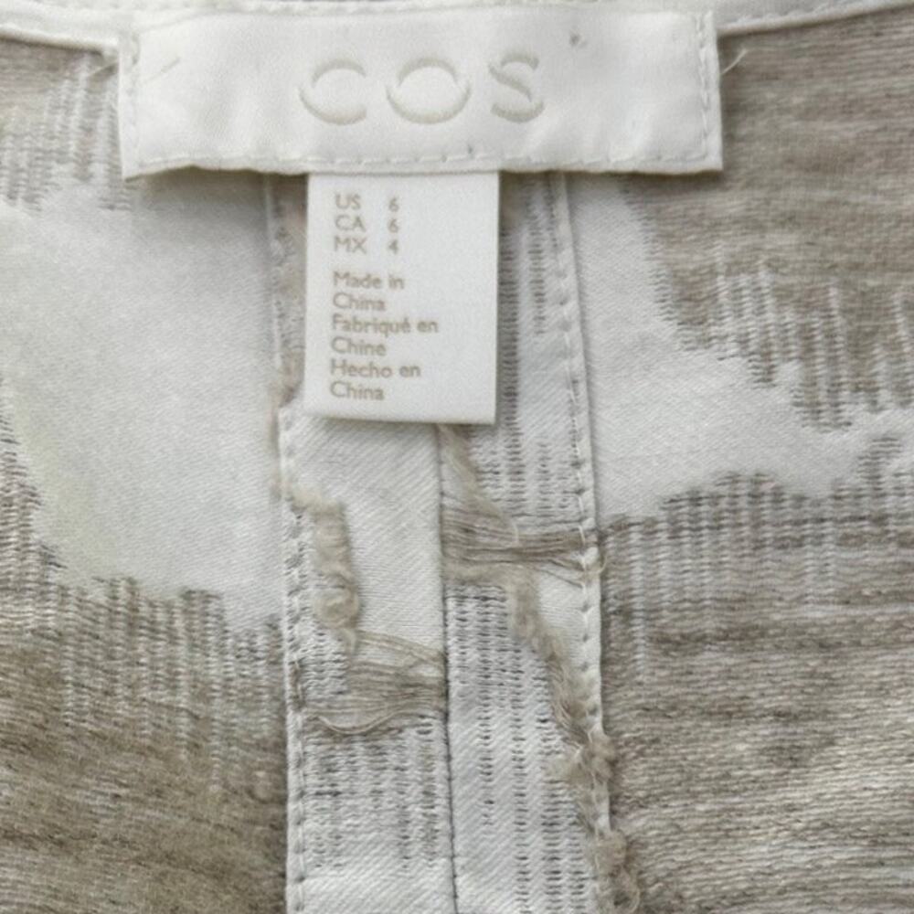 COS Dress 6 White Cotton Blend Oversized VNeck Lagenlook Pockets Minimalist - Picture 6 of 8